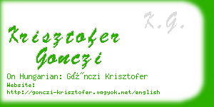 krisztofer gonczi business card